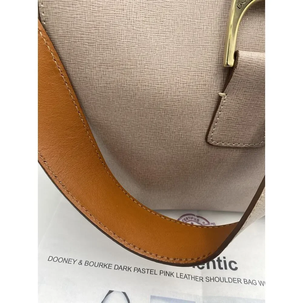 Dooney & Bourke Authenticated Ashby Saffiano Dk Pastel Pink Leather Shoulder Bag